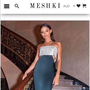 genesis strapless diamante maxi dress